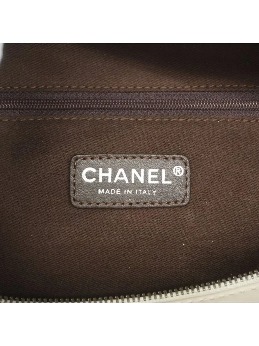 Chanel Handle Calfskin Ivory Silver Handbag